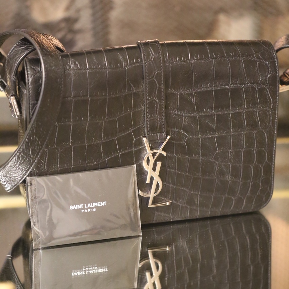 YSL Crocodile Leather Cross Body Bag